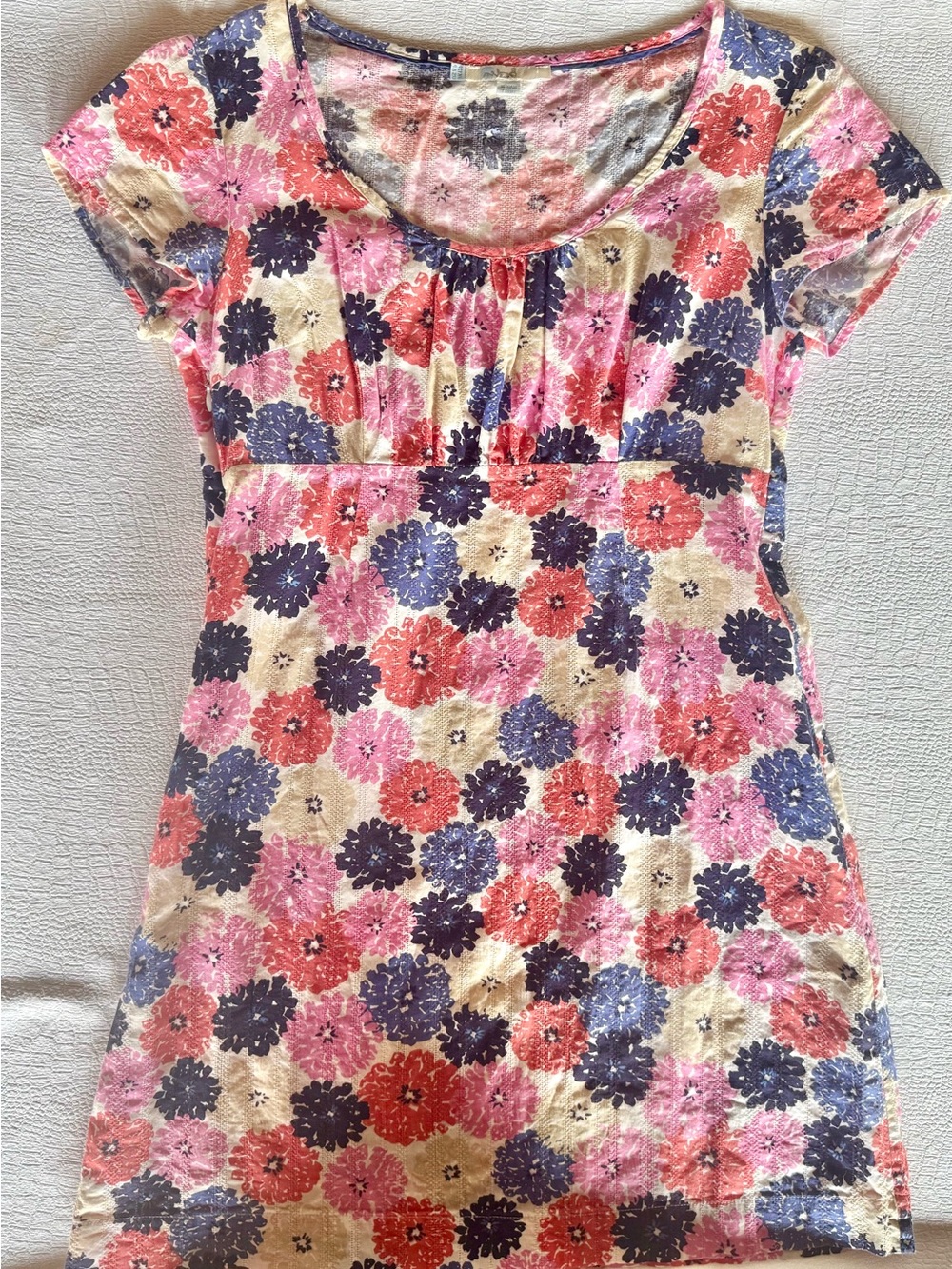 Boden Floral Scoop Neck Tunic - Pink, Coral, Purple